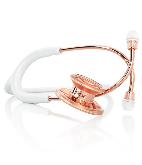 MD One Stainless Steel Stethoscope Rose Gold White