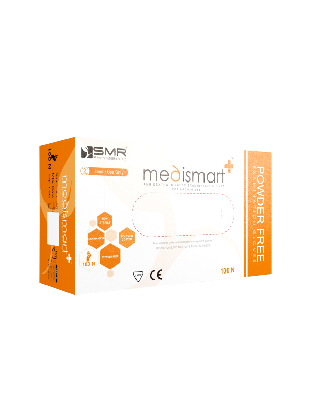 Non-Sterile Latex Examination Gloves – (Powder Free) (Polymer Coated)